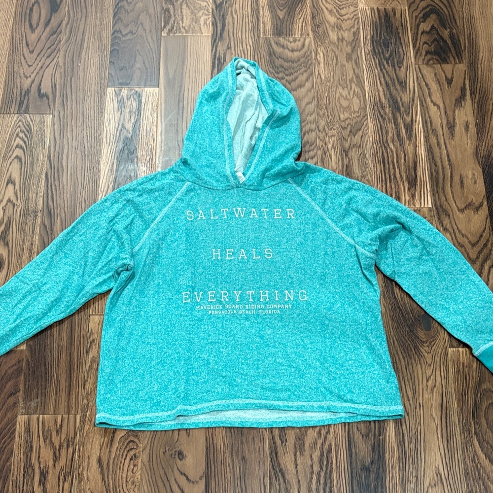 Teal Hoodie with Inspirational Text